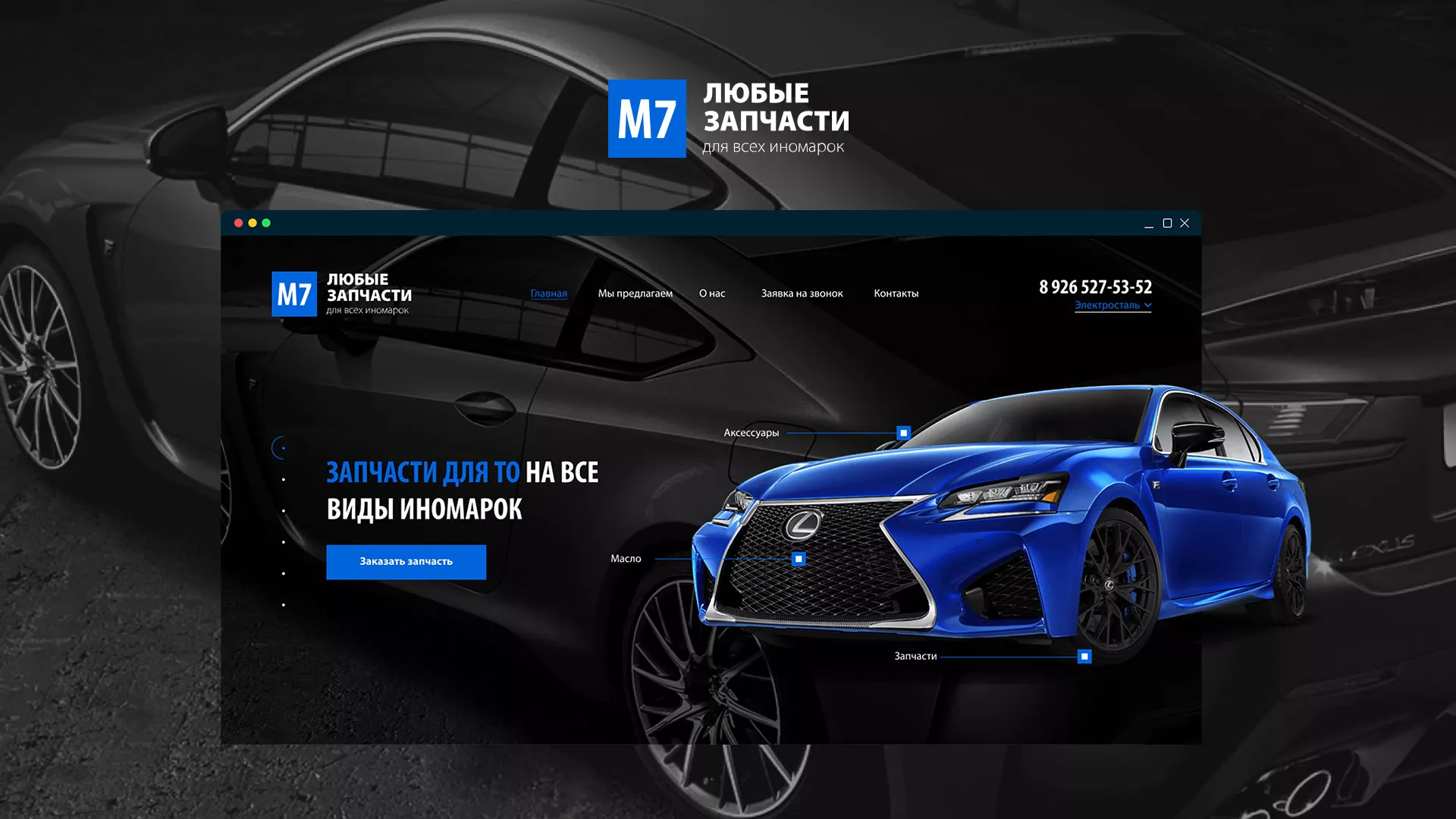 Разработка сайта магазина автозапчастей «М7» в Бутурлиновке